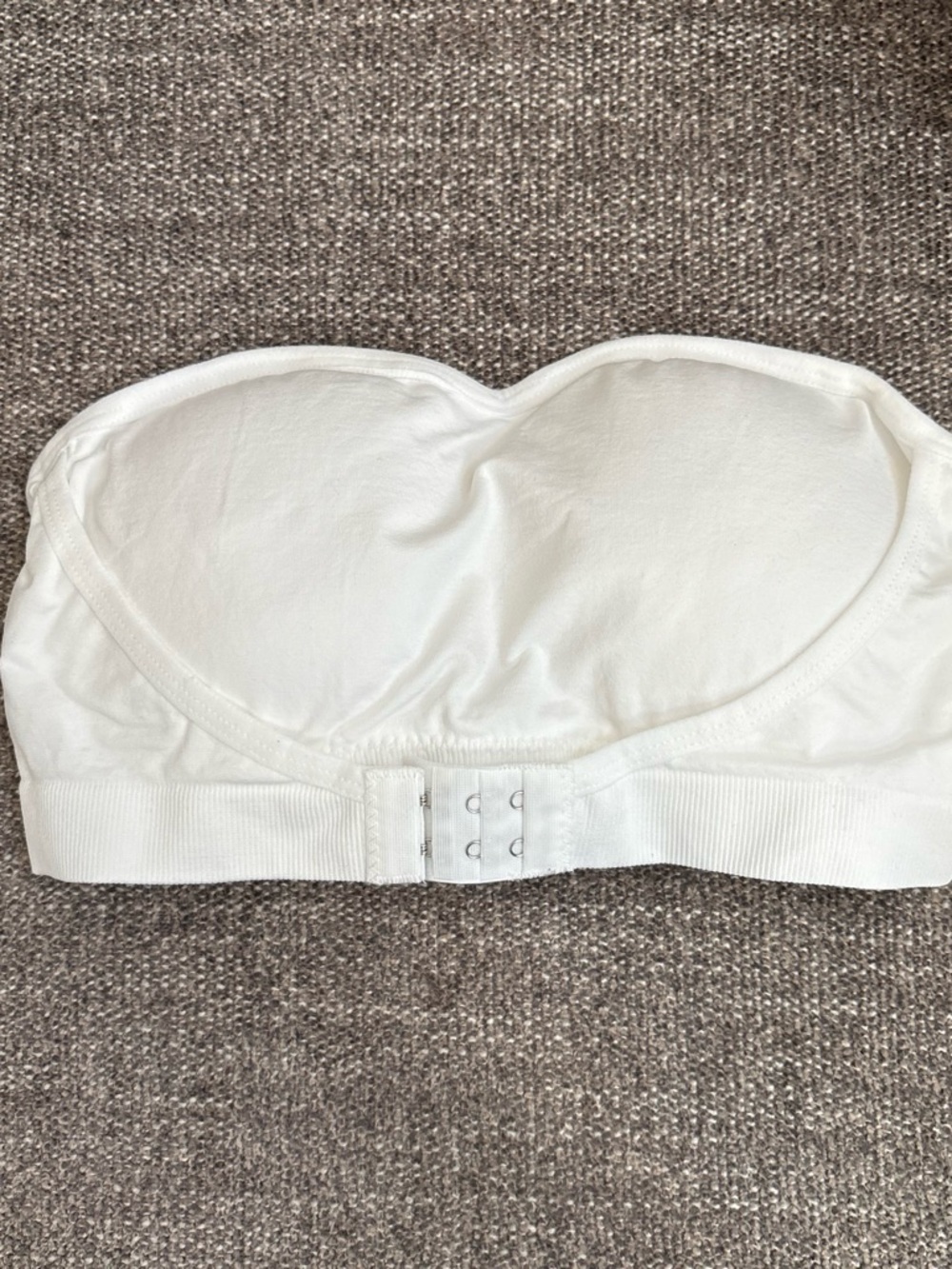 White Strapless Bandeau with Back Hook Closure
